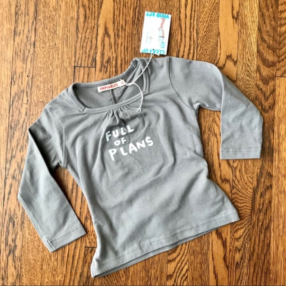 NWT Imps & Elfs "Full Of Plans" Organic Shirt